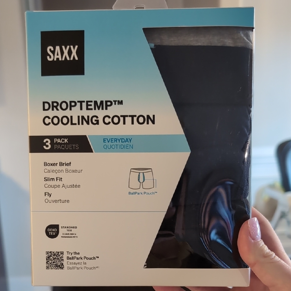 Saxx Black Boxer Briefs Cooling Cotton